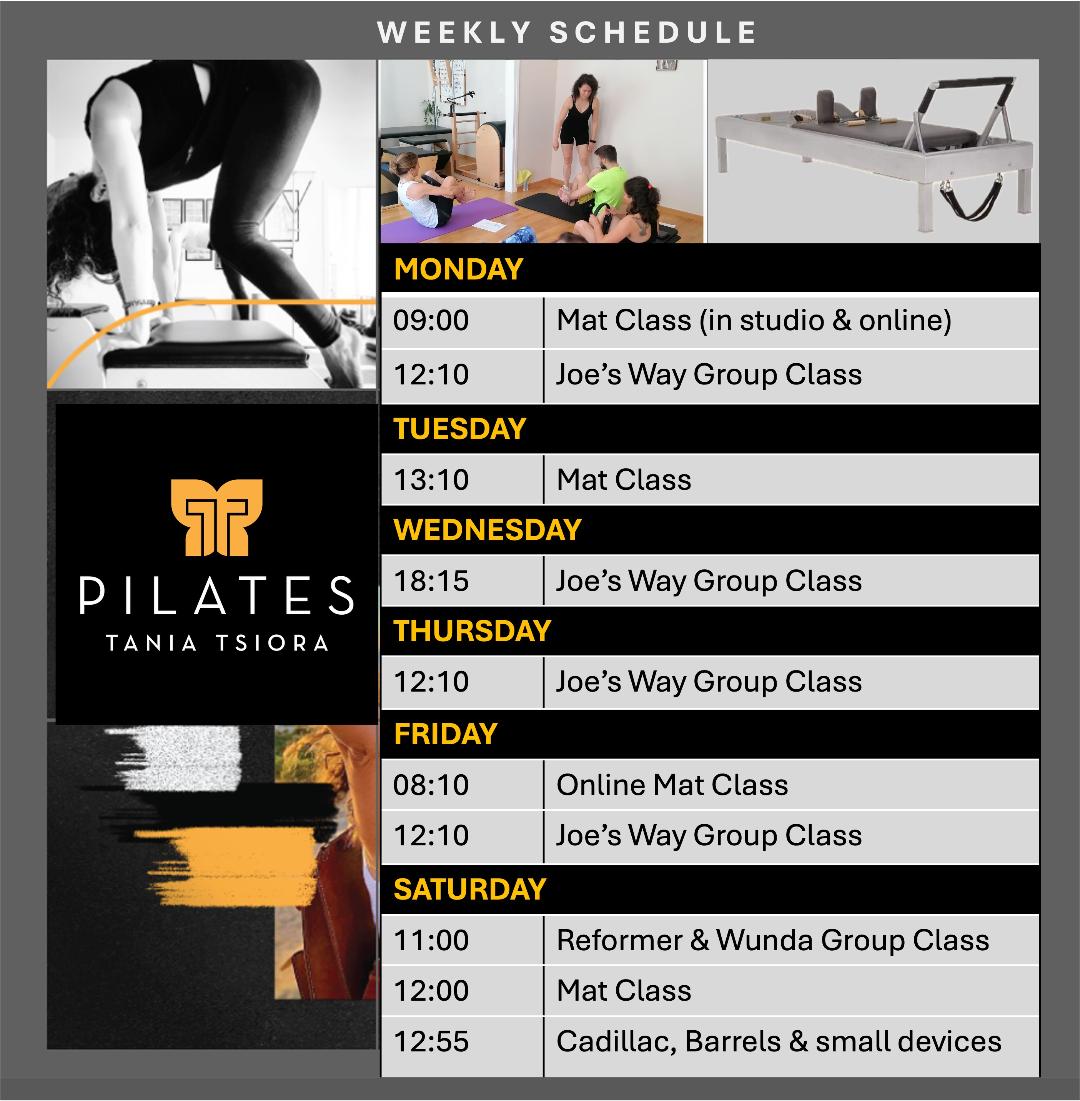 group class schedule Octob 2025